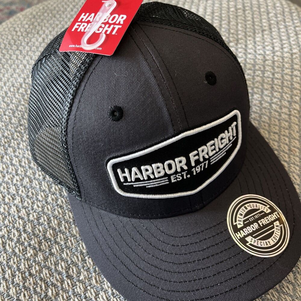 Harbor Freight Trucker Hat  Charcoal Gray Snap Back Cap New w/Tags TOOLS